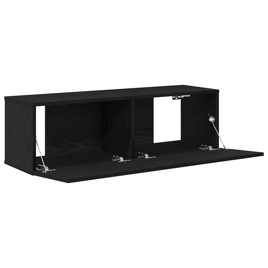 TV Cabinet 2 pcs Black 100 x 30 x 30 cm Engineered Wood