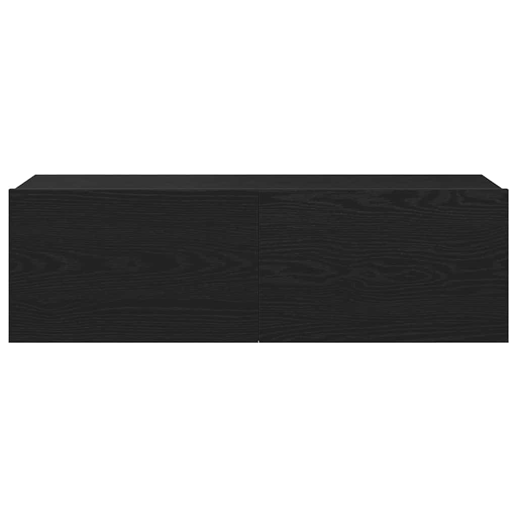 TV Cabinet 2 pcs Black 100 x 30 x 30 cm Engineered Wood