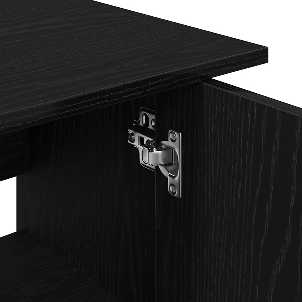Aquarium Stand Black Oak 81x36x73 cm Engineered Wood
