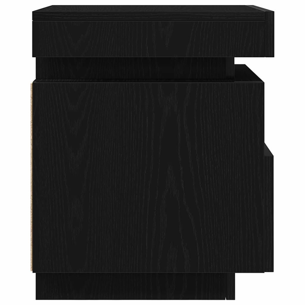 Bedside Cabinet with Drawer 2 pcs Black Oak 40 x 39 x 48,5 cm