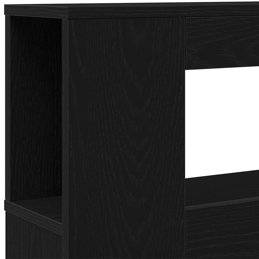 LED Headboard Black Oak 140 x 18,5 x 103,5 cm Engineered Wood