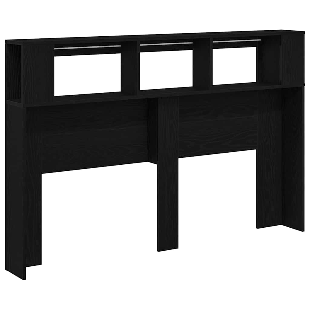 LED Headboard Black Oak Engineered Wood