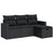 4 Piece Garden Sofa Set with Cushions Black Poly Rattan