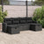 6 Piece Garden Sofa Set with Cushions Black Poly Rattan