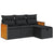 4 Piece Garden Sofa Set with Cushions Black Poly Rattan