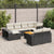 11 Piece Garden Sofa Set with Cushions Black Poly Rattan