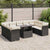 10 Piece Garden Sofa Set with Cushions Black Poly Rattan