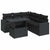 6 Piece Garden Sofa Set with Cushions Black Poly Rattan