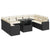 10 Piece Garden Sofa Set with Cushions Black Poly Rattan