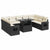 10 Piece Garden Sofa Set with Cushions Black Poly Rattan