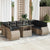 10 Piece Garden Sofa Set with Cushions Grey Poly Rattan