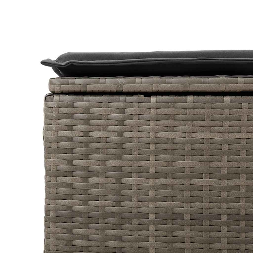 8 Piece Garden Sofa Set with Cushions Grey Poly Rattan