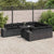 11 Piece Garden Sofa Set with Cushions Black Poly Rattan