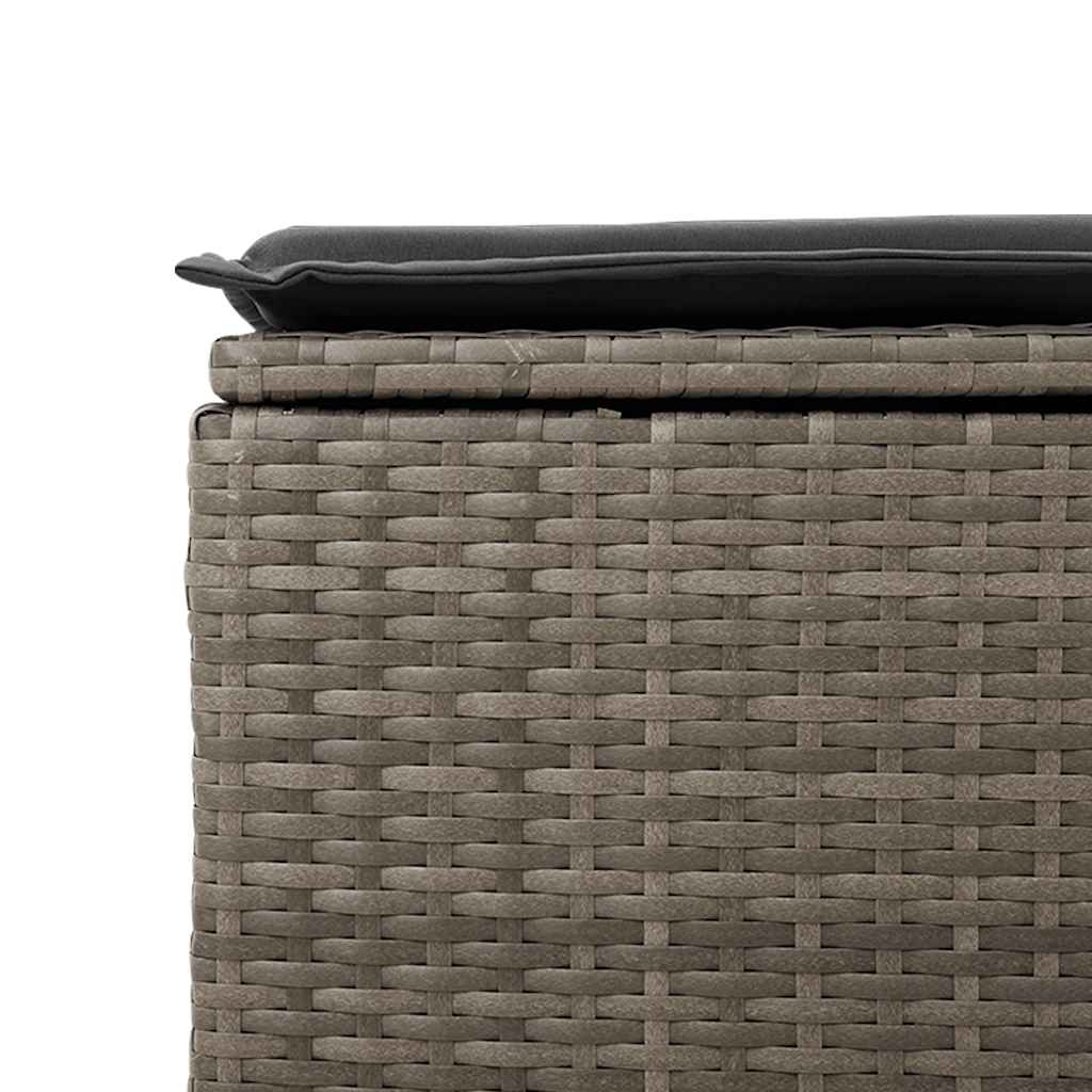 8 Piece Garden Sofa Set with Cushions Grey Poly Rattan