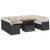 10 Piece Garden Sofa Set with Cushions Black Poly Rattan