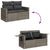 5 Piece Garden Sofa Set with Cushions Grey Poly Rattan