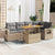 6 Piece Garden Sofa Set with Cushions Beige Poly Rattan