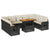 10 Piece Garden Sofa Set with Cushions Black Poly Rattan