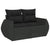 10 Piece Garden Sofa Set with Cushions Black Poly Rattan