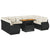 10 Piece Garden Sofa Set with Cushions Black Poly Rattan