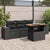 5 Piece Garden Sofa Set with Cushions Black Poly Rattan