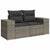 10 Piece Garden Sofa Set with Cushions Grey Poly Rattan Acacia