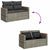 10 Piece Garden Sofa Set with Cushions Grey Poly Rattan Acacia