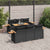 7 Piece Garden Sofa Set with Cushions Black Poly Rattan Acacia
