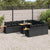 10 Piece Garden Sofa Set with Cushions Black Poly Rattan Acacia