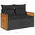 10 Piece Garden Sofa Set with Cushions Black Poly Rattan Acacia