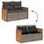 11 Piece Garden Sofa Set with Cushions Grey Poly Rattan Acacia