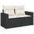 6 Piece Garden Sofa Set with Cushions Black Poly Rattan Acacia