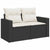 9 Piece Garden Sofa Set with Cushions Black Poly Rattan Acacia