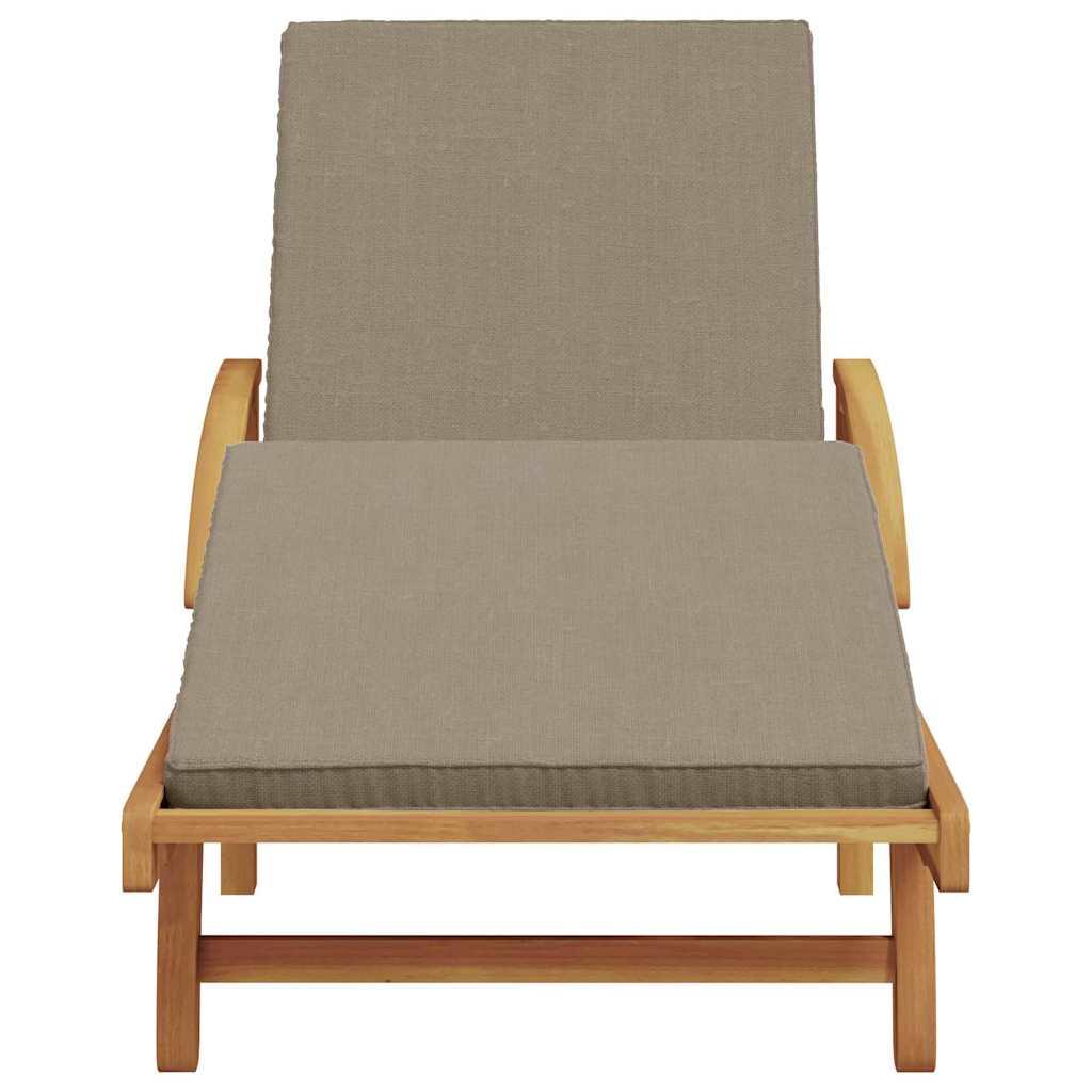 Sun Lounger Taupe 200 x 67 x 84 cm Solid Acacia Wood