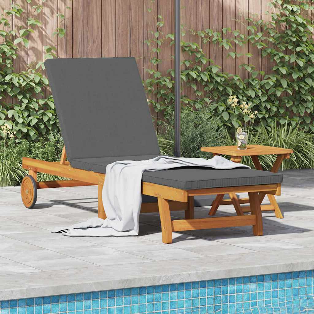 Sun Lounger Reclining Brown 63 x 199 x 85cm Solid Acacia wood