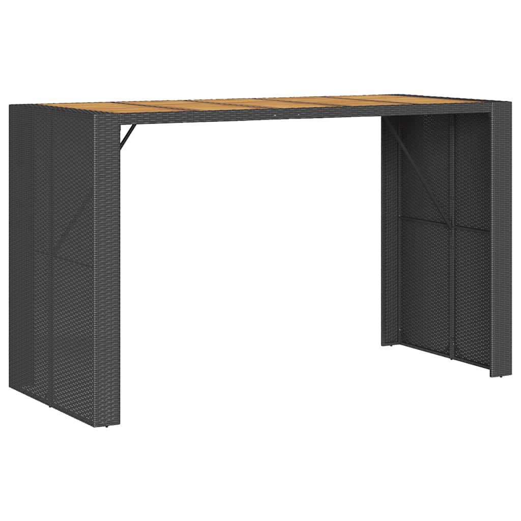 7 Piece Garden Bar Set without Cushions Black