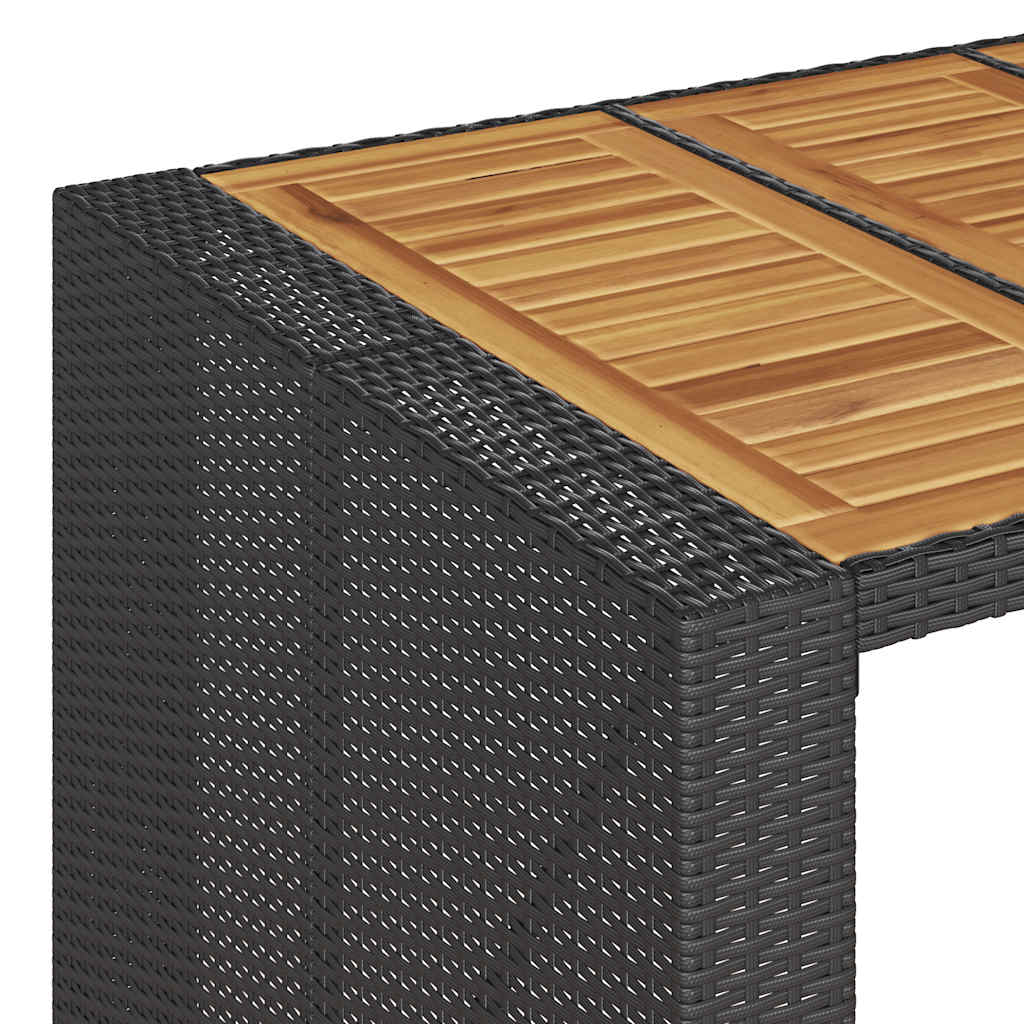 7 Piece Garden Bar Set without Cushions Black