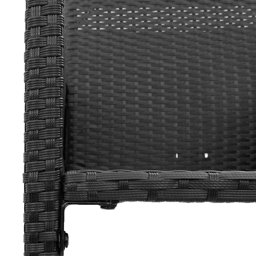 7 Piece Garden Bar Set without Cushions Black