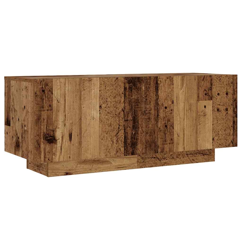 TV Cabinet with LED Lights Old Wood 180x35x40 cm Engineered Wood