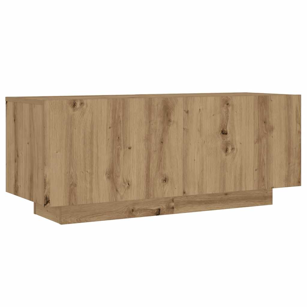 TV Cabinet with LED Lights Artisan Oak 180x35x40 cm Engineered Wood
