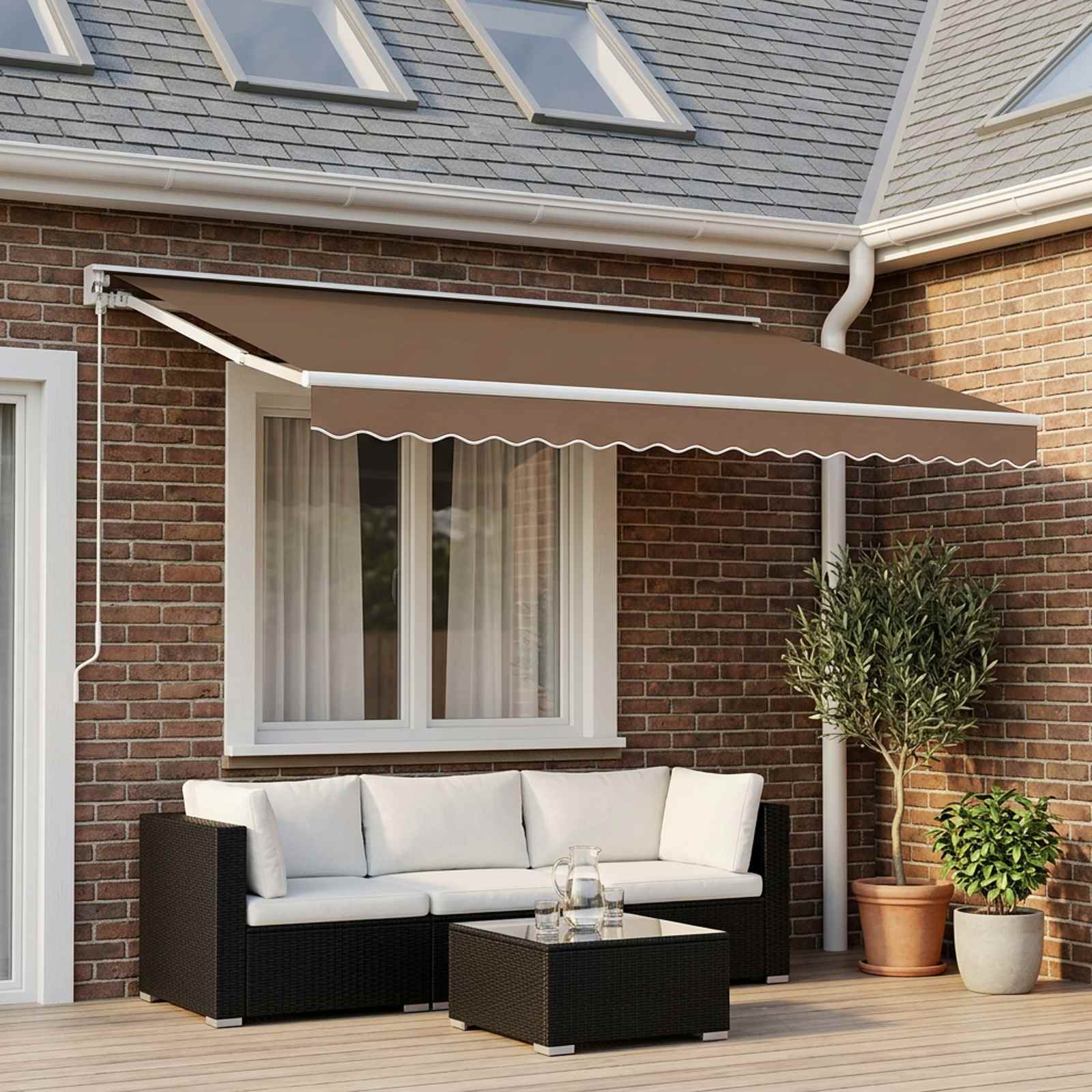 Awning Canopy Replacement for 4x3 m Beige Polyester