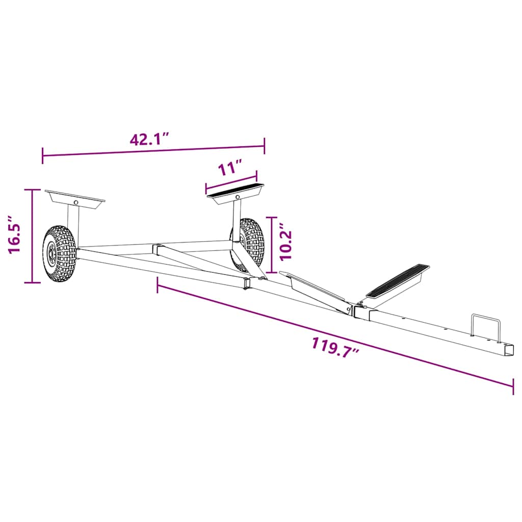 Boat Trailer Silver 302 x 107 x 42 cm Steel