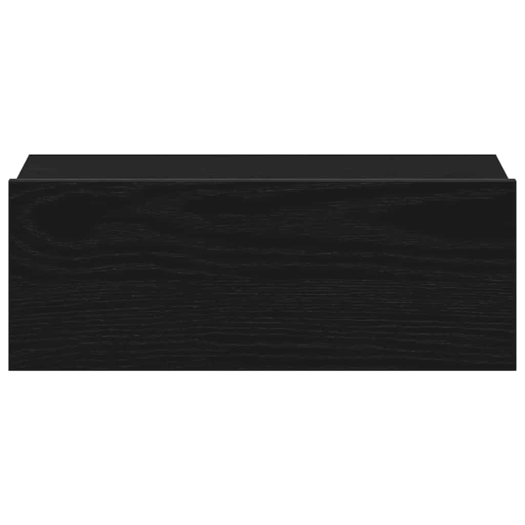 Floating Nightstand Black Oak 40x32x15 cm Engineered Wood