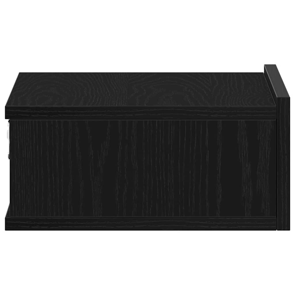 Floating Nightstand Black Oak 40x32x15 cm Engineered Wood