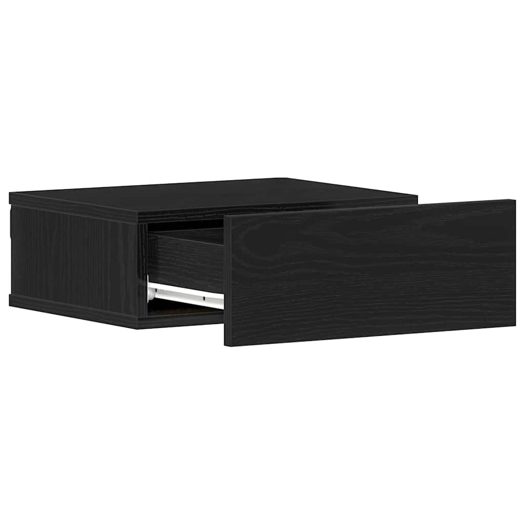 Floating Nightstands 2 pcs Black Oak 40x32x15 cm Engineered Wood