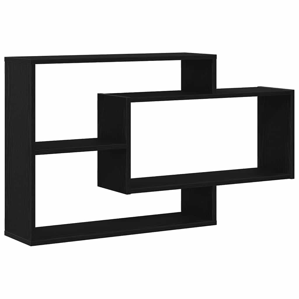 Wall Shelf Black Oak 104x20x58.5 cm Engineered Wood