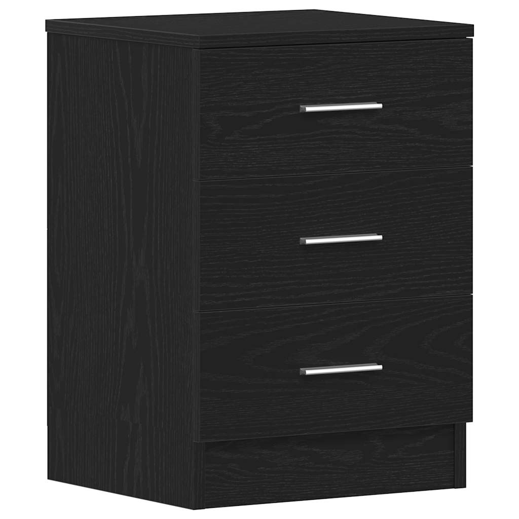 Bedside Cabinets 2 pcs Black Oak 38x35x55 cm Engineered Wood