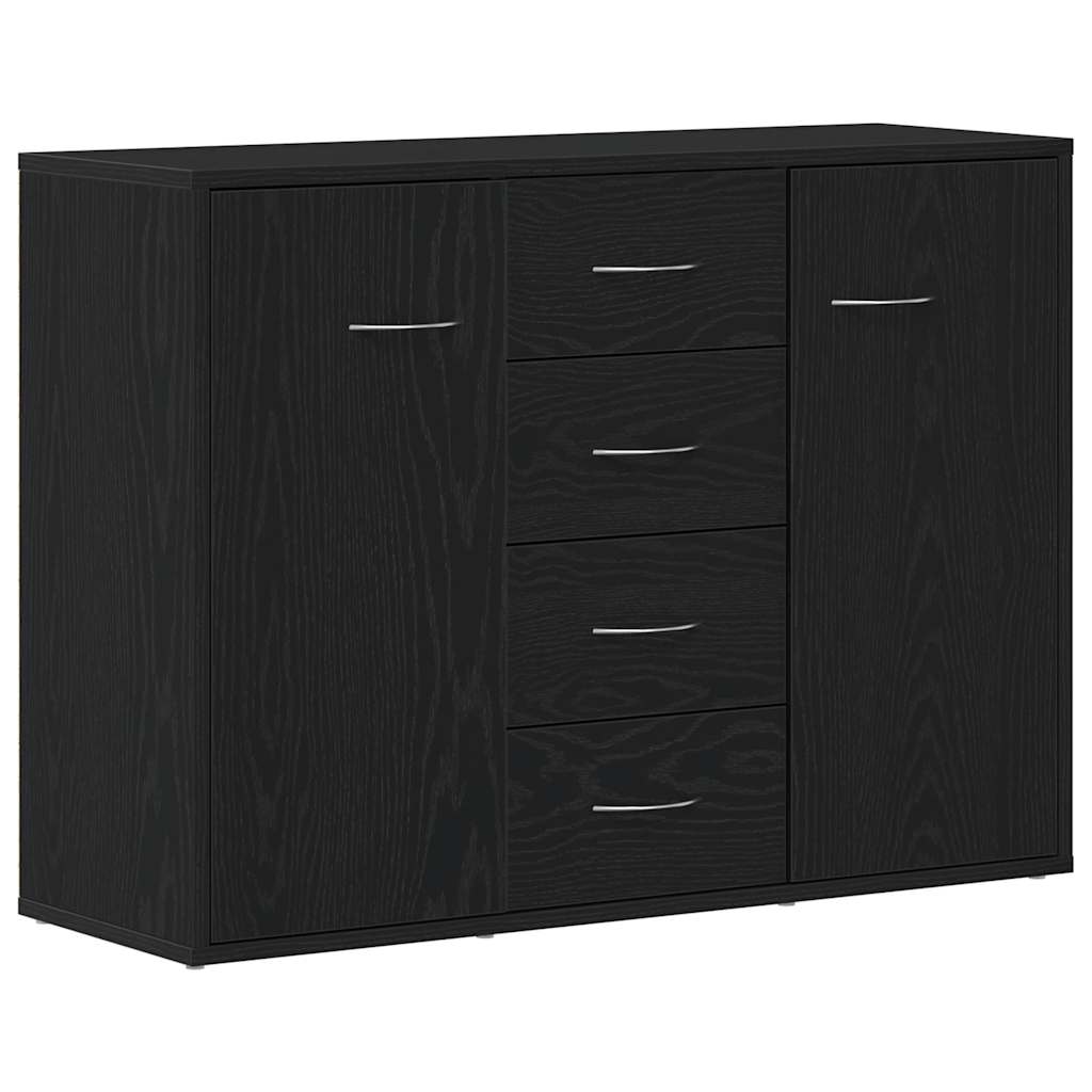 Sideboard Black Oak 88x30x64 cm Engineered Wood