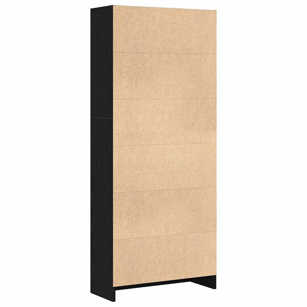 Bookcase Black Oak 60 x 24 x 143 cm Engineered Wood