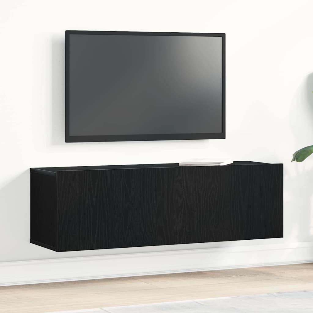TV Cabinet 100 x 30 x 30 cm Black Oak Engineered Wood